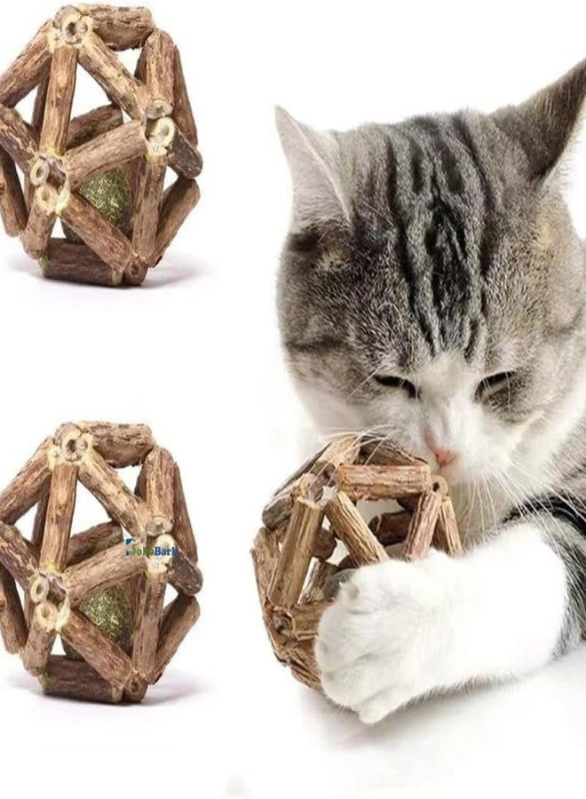 BohoBark Catnip Toys, Natural Rattan Sticks Catnip Balls and Bell Balls, Indoor Sounding MolarToys, Teeth Cleaning Chew Toys (1 pcs) - Image 1